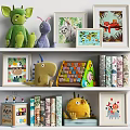 Colorful Cute Decorative Ornament Set With Plush Toys Animal Paintings And Building Blocks
