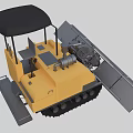 Yellow Heavy Duty Tracked Agricultural Equipment With Front Blade And Operator Cab