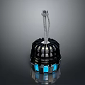 Futuristic Modern Device With Black Base Blue LED Lights And White Top Structure