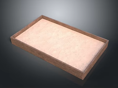 Sculpture Carving Artisan Tray with Wooden Frame and Light Colored Smooth Surface 3d model
