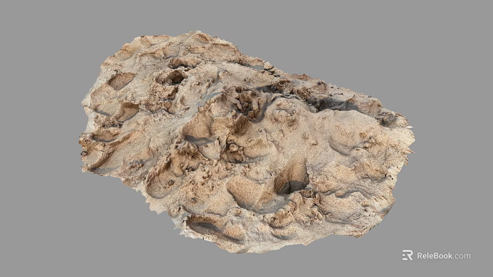 Natural Rock Formation With Rough Texture And Numerous Pits On Surface 3d model