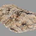 Natural Rock Formation With Rough Texture And Numerous Pits On Surface 3d model
