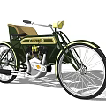 Vintage LLOYD Motorcycle Classic Green Design With Brown Seat And Spoked Wheels