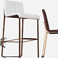 Modern Bar Stools In Various Designs With Neutral Tones Leather Upholstery And Metal Legs