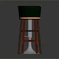Three Different Bar Stools Black Wooden Green With Metal Base And Wooden Legs