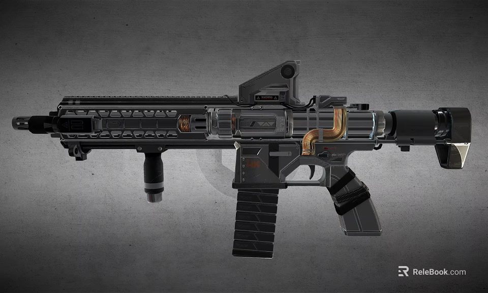 Modern Tactical Rifle Featuring Black Metal Construction Detachable Magazine And Ergonomic Grip 3d model 