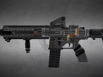Modern Tactical Rifle Featuring Black Metal Construction Detachable Magazine And Ergonomic Grip 3d model
