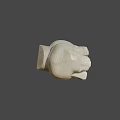 Ancient Egyptian Stone Statue With Raised Hands On Pedestal Base