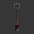 Medieval Battle Axe with Metal Head Wooden Handle and Red Strap