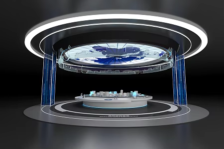 Baizhu landscape column device exhibition hall product cabinet beautiful Chen equipment 3d model