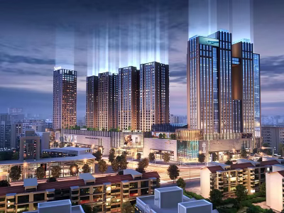 Commercial Street Night View Commercial Street Pedestrian Street Night View Shopping Mall Shopping Plaza Commercial Complex Commercial Street Night View 3d model