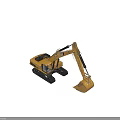 CAT Yellow Tracked Functional Vehicle Excavator With Heavy Duty Bucket And Cab