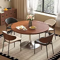 Round Dining Table Set With Four Chairs Fresh Flowers And Black White Rug