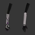 Futuristic Mechanical Arms With White Purple Design And Intricate Hand Structure
