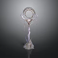 Artistic Decorative Sculpture With Circular Ring Vine Like Structure And Hanging Pendants