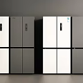 Sleek Modern Refrigerators and Freezers in White and Gray Double Door Design