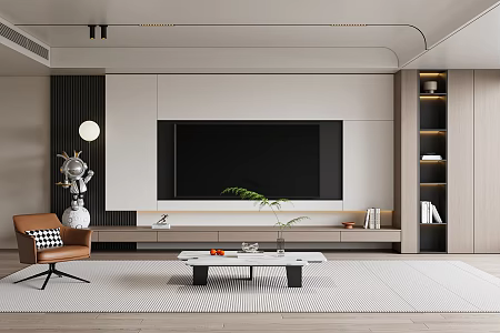 TV background wall TV ornaments 3d model