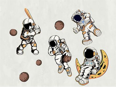 Modern Wall Decorations Children Astronaut Wall Decorations Pendant 3d model