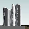Modern High Rise Residential Complex With Multiple Buildings Road And Green Space Layout