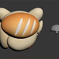 Burger Head Chef Character Wearing Apron Holding Spoon in Kitchen Style Design