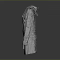 Gray Long Sleeve Hoodie Dress with Drawstring Hood and Small Emblem Design