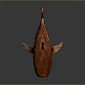 Realistic Wooden Whale Model Featuring Polished Surface And Natural Wood Texture