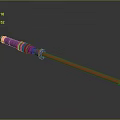Purple Tool With Spiral Grip And Long Slender Rod On Dark Background With Reflection