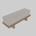 Modern Sofa Bench With Light Gray Fabric Cushion And Wooden Frame Design