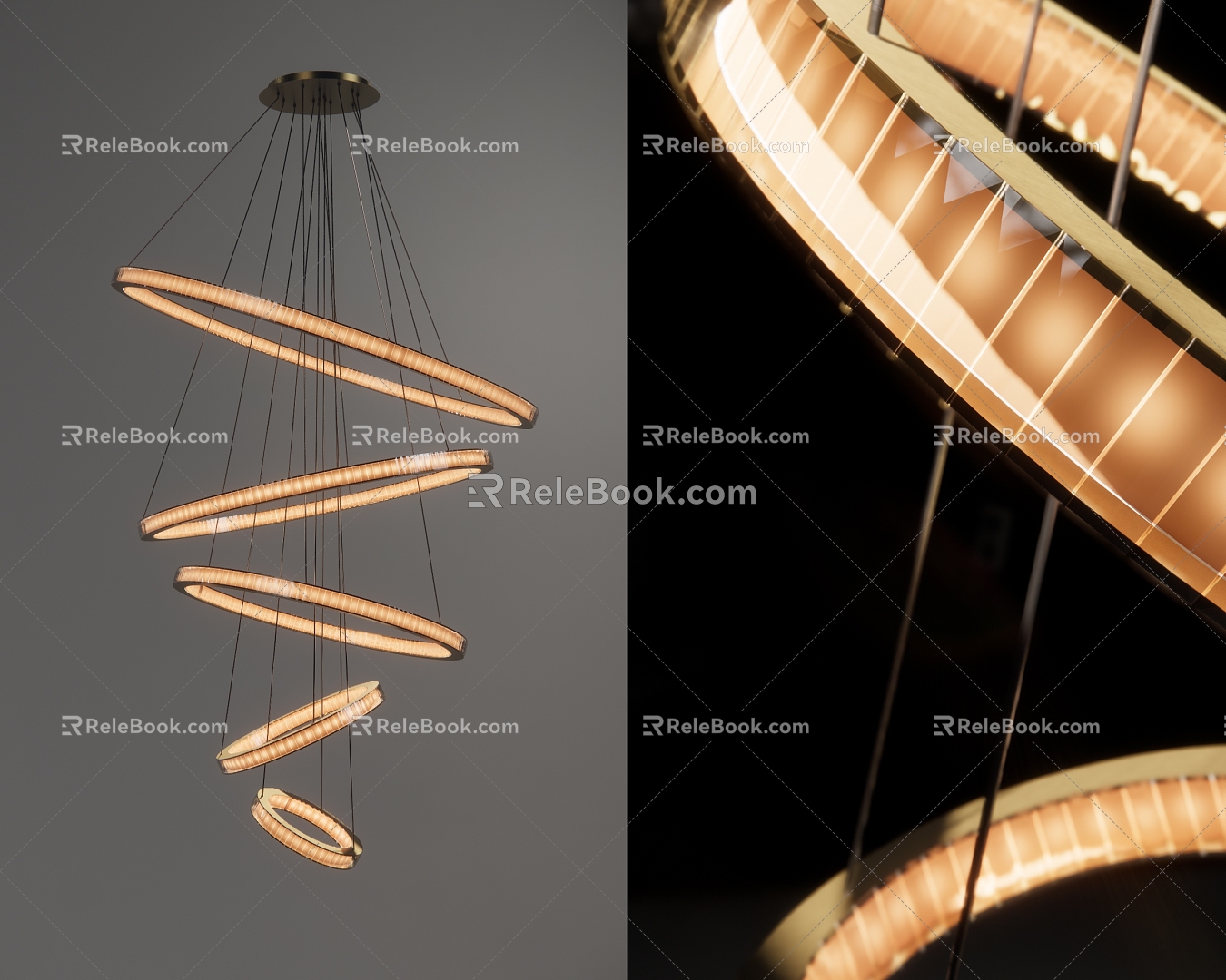 Simple Metal Chandelier Round Ring Steel Wire Chandelier Home Decoration Tooling Ceiling Lamp model