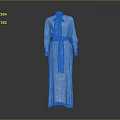 Light Blue Long Shirt Dress With Bow Tie And Waist Belt Detail