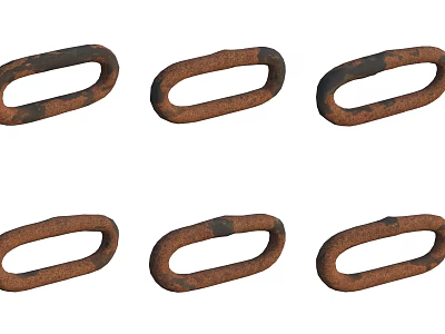 Six Rusty Iron Rings As Durable Hardware Tools Components For Industrial Projects 3d model