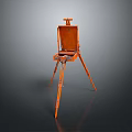 Portable Orange Tripod Storage Furniture With Open Cabinet And Stable Legs