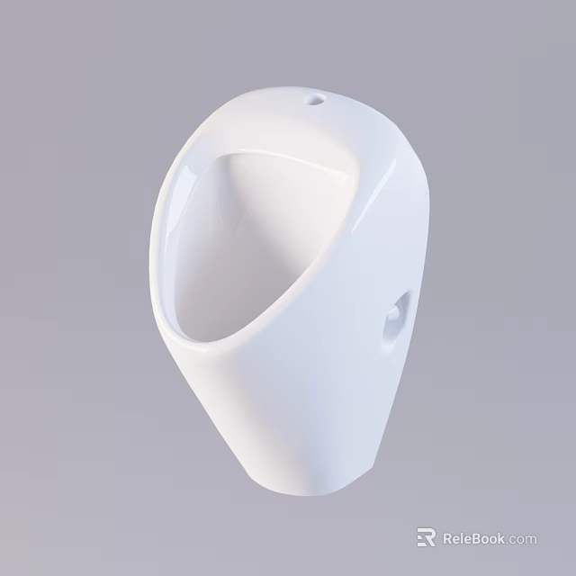 Sleek White Wall Mounted Urinal With Modern Ceramic Design For Bathroom Fixture 3d model 