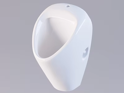 Sleek White Wall Mounted Urinal With Modern Ceramic Design For Bathroom Fixture 3d model