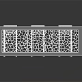 Modern Reception Desk With Laser Cut Design And QR Code Signs On White Countertop