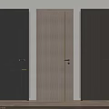 Modern Flush Doors With Wood Texture And Different Colors For Interior Design 3d model