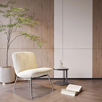Modern Casual Chair Fabric Casual Chair Cream Style Casual Chair 3d model