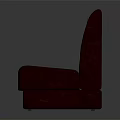 Maroon Leather Booth Sofa With Light Straps On Backrest And Comfortable Cushioned Seat