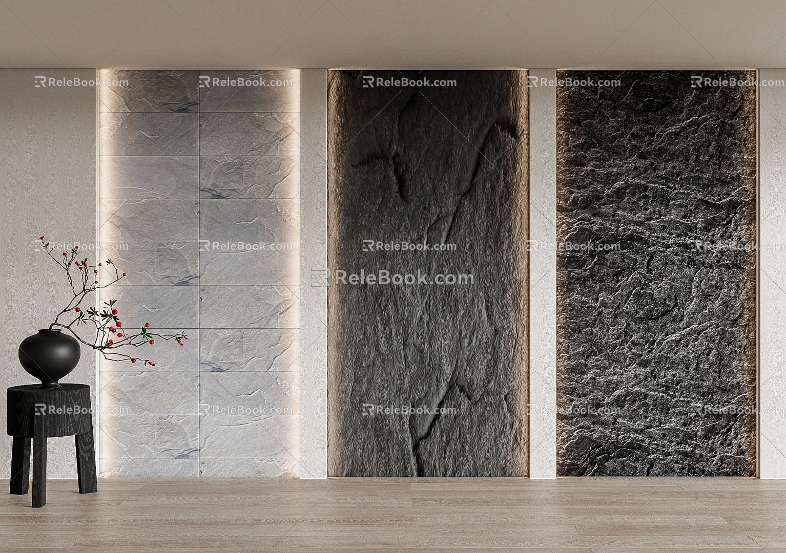 rubble stone background wall stone wall stone wall 3d model