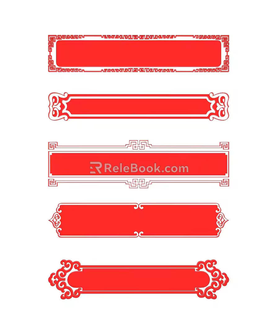 Chinese Border Chinese Traditional Border Texture Pattern Graphic Classical Archway 3d model