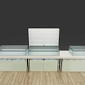 Modern Mall Store Interior With White Display Counters Wooden Flooring And Multiple Display Shelves