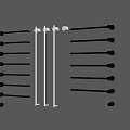 Assorted Hanging Rods and Hooks in Black White Gold for Home Storage Solutions