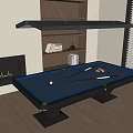 billiard table billiard table pool cue billiards 3d model