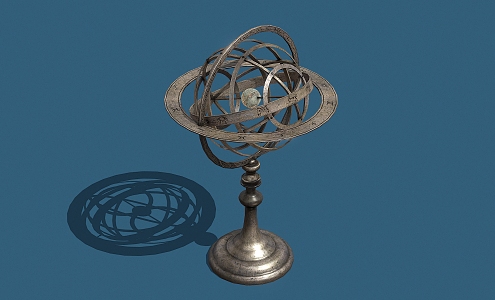 armillary sphere globe navigation instrument equipment astronomy exploration equipment 3d model