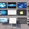 Modern Projection Curtain Projector Curtain 3d model