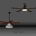 Stylish Modern Fan Lights with Wooden Blades and Fabric Shade Design