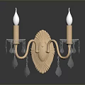 Elegant Gold Wall Lighting Combination with Candle Design and Crystal Pendants