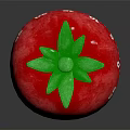Red Tomato Shaped Kitchen Timer With Numbers Scale And Green Leaf Top