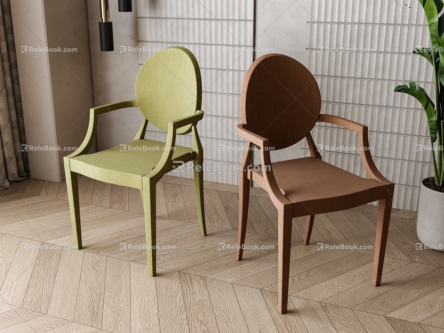 Modern single chair combination 3d model