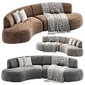 Casual Sofa Combination Casual Sofa Living Room Sofa Multi-person Sofa Pillow Pillow Home Furniture Simple Blanket 3d model